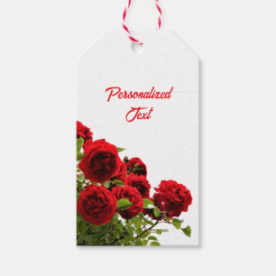 Etiquetas Para Regalos Ramo de Rosas Rojas Elegantes Monograma