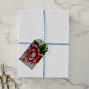 Etiquetas Para Regalos Ramo Floral de Taza de Té