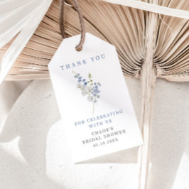 Etiquetas Para Regalos Ramo floral delicado azul suave