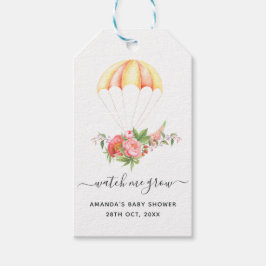 Etiquetas Para Regalos Ramo Floral Paracaídas Baby Shower Gracias