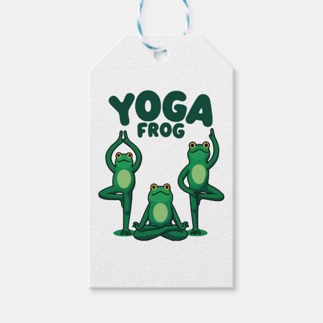 Etiquetas Para Regalos Ranas de yoga (Anverso)