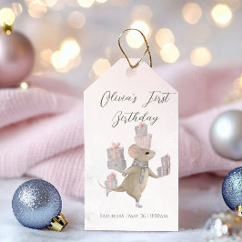 Etiquetas Para Regalos Ratón lindo con regalos para Navidades