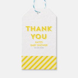 Etiquetas Para Regalos Rayas Amarillas Modernas Gracias Baby Shower