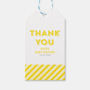 Etiquetas Para Regalos Rayas Amarillas Modernas Gracias Baby Shower