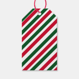 Etiquetas Para Regalos Rayas de Palo de Menta en Rojo, Verde y Blanco
