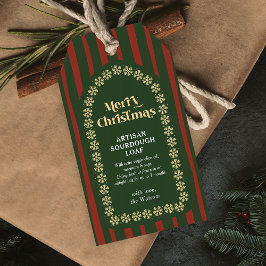 Etiquetas Para Regalos Rayas Rojas Vintage Regalo Hecho a Mano Navidad