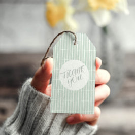 Etiquetas Para Regalos Rayas Únicas Verdes
