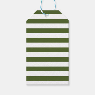 Etiquetas Para Regalos Rayas Verdes Musgo Oscuro y Blanco