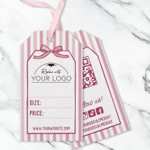 Rayas y Lazo de Coqueta Rosa Logotipo Dibujado a M