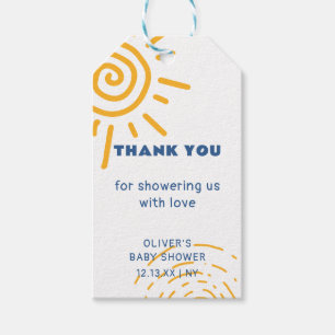 Etiquetas Para Regalos Rayo Retro Moderno De Sunshine Baby Shower