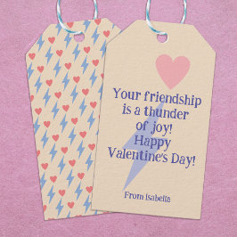 Etiquetas Para Regalos Rayo y corazón de trueno personalizado