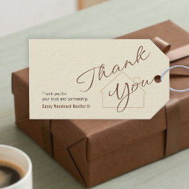 Etiquetas Para Regalos Realtor Thank You | Minimalist Script Gift Tag