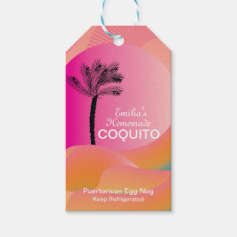 Etiquetas Para Regalos Receta de Coquito Bebida Coco Nogal de Huevo Rosa 