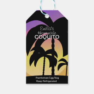 Etiquetas Para Regalos Receta de Coquito Tropical Bebida Coco Nogal de Hu