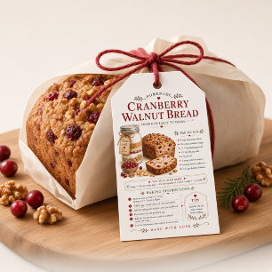 Etiquetas Para Regalos Receta de Pan de Arándano y Nuez Mezcla para Horne