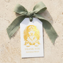 Etiquetas Para Regalos Recuerdo de Boda de Dachshund Tropical