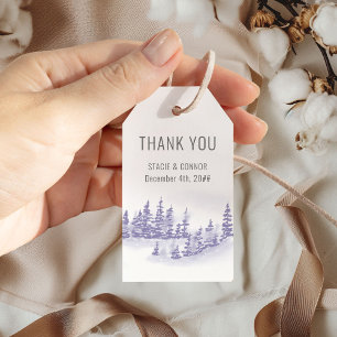 Etiquetas Para Regalos Recuerdo de boda de lavanda del bosque de invierno