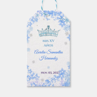Etiquetas Para Regalos Recuerdo de Quinceañera Bosque de Invierno