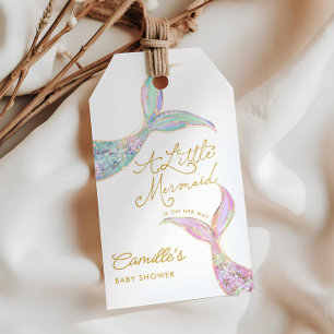 Etiquetas Para Regalos Recuerdo para Baby Shower de Sirena Bajo el Mar