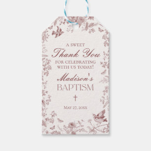 Etiquetas Para Regalos Recuerdos de Bautizo Florales Burgundy Toile De Jo