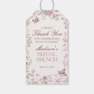 Etiquetas Para Regalos Recuerdos de desayuno nupcial floral Toile De Jouy