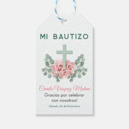 Etiquetas Para Regalos Recuerdos para Bautizo Cruz y Hojas Bautismo