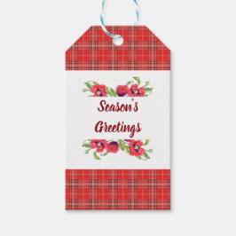 Etiquetas Para Regalos Red acuarela dispara saludos de temporada de flore