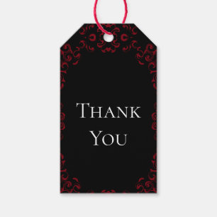 Etiquetas Para Regalos Red & Black Swirl Gothic Boda