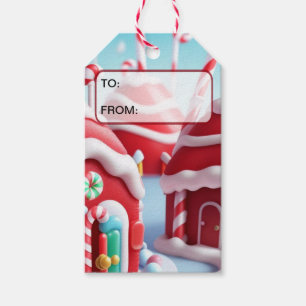 Etiquetas Para Regalos Red Candyland House/etiqueta de regalo