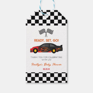 Etiquetas Para Regalos Red Flame Race Car Ready Go Baby Shower