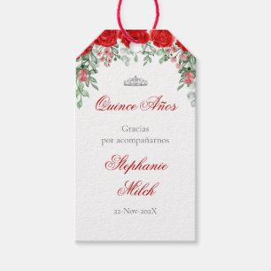 Etiquetas Para Regalos Red Floral Quinceanera Gif