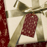 Etiquetas Para Regalos Red Gold Foil Winter Scene Trees Snow Gift Tags<br><div class="desc">Marsala red with a gold faux foil random pattern printed gift tags for wrapping gifts. Easily edit the template text on the back of the card. Red Gold Foil Winter Scene Trees Snow Gift Tags. See our collection for more beautiful designs and colors.</div>