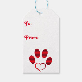 Etiquetas Para Regalos Red Heart Paw