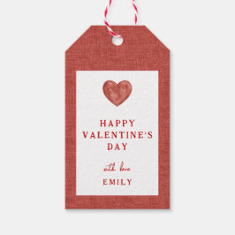 Etiquetas Para Regalos Red Heart Simple Happy Valentine's Day Tags