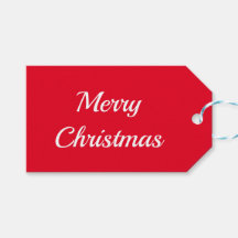 red merry christmas simple minimal gift tag