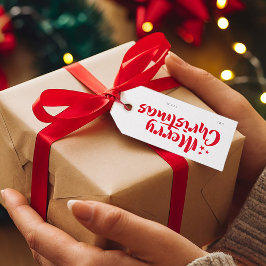 Etiquetas Para Regalos Red Minimal Cute Font Feliz Navidad A Desde