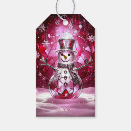Etiquetas Para Regalos Red Snowman Snowflakes Holiday Gift Tag