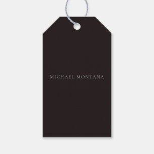 Etiquetas Para Regalos Regaliz Negro Minimalista Plano Moderno Propio Nom