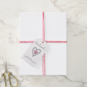 Etiquetas Para Regalos Regalo blanco cardíaco hecho a mano para ti