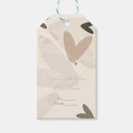 Etiquetas Para Regalos Regalo Chic de Corazones Rosa y Taupe para Despedi