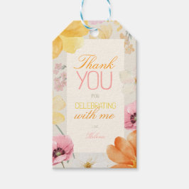 Etiquetas Para Regalos Regalo de agradecimiento floral pastel durazno ros