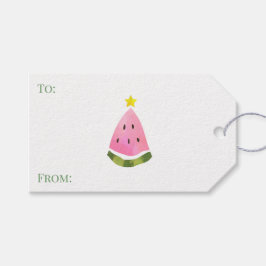 Etiquetas Para Regalos Regalo de árbol de Navidad de sandía de verano