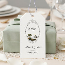 Regalo de boda con monograma de estilo campestre f
