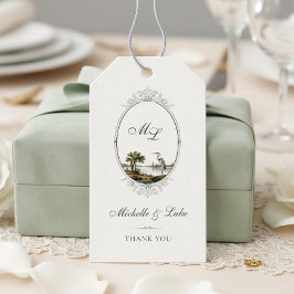 Etiquetas Para Regalos Regalo de boda con monograma de estilo campestre f