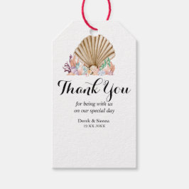Etiquetas Para Regalos Regalo de boda de playa de Coral y Conchas 