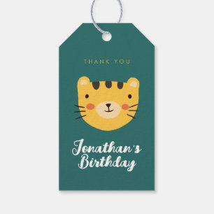 Etiquetas Para Regalos Regalo de cumpleaños de tigre lindo gracias