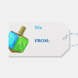 Etiquetas Para Regalos Regalo de Dreidel Etiqueta-Horizontal