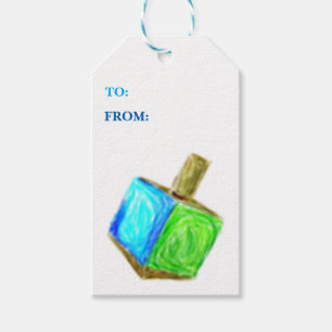 Etiquetas Para Regalos Regalo de Dreidel Etiqueta-Vertical