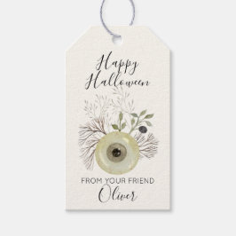 Etiquetas Para Regalos Regalo de Halloween feliz con ojos de acuarela bot