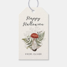 Etiquetas Para Regalos Regalo de hongo botánico acuarela Feliz Halloween